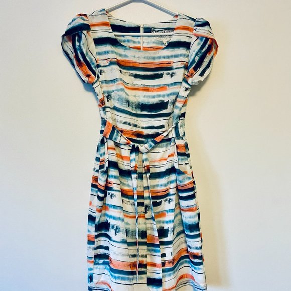 NWOT Blue/Orange Stripe Pink Martini Dress - Picture 2 of 4